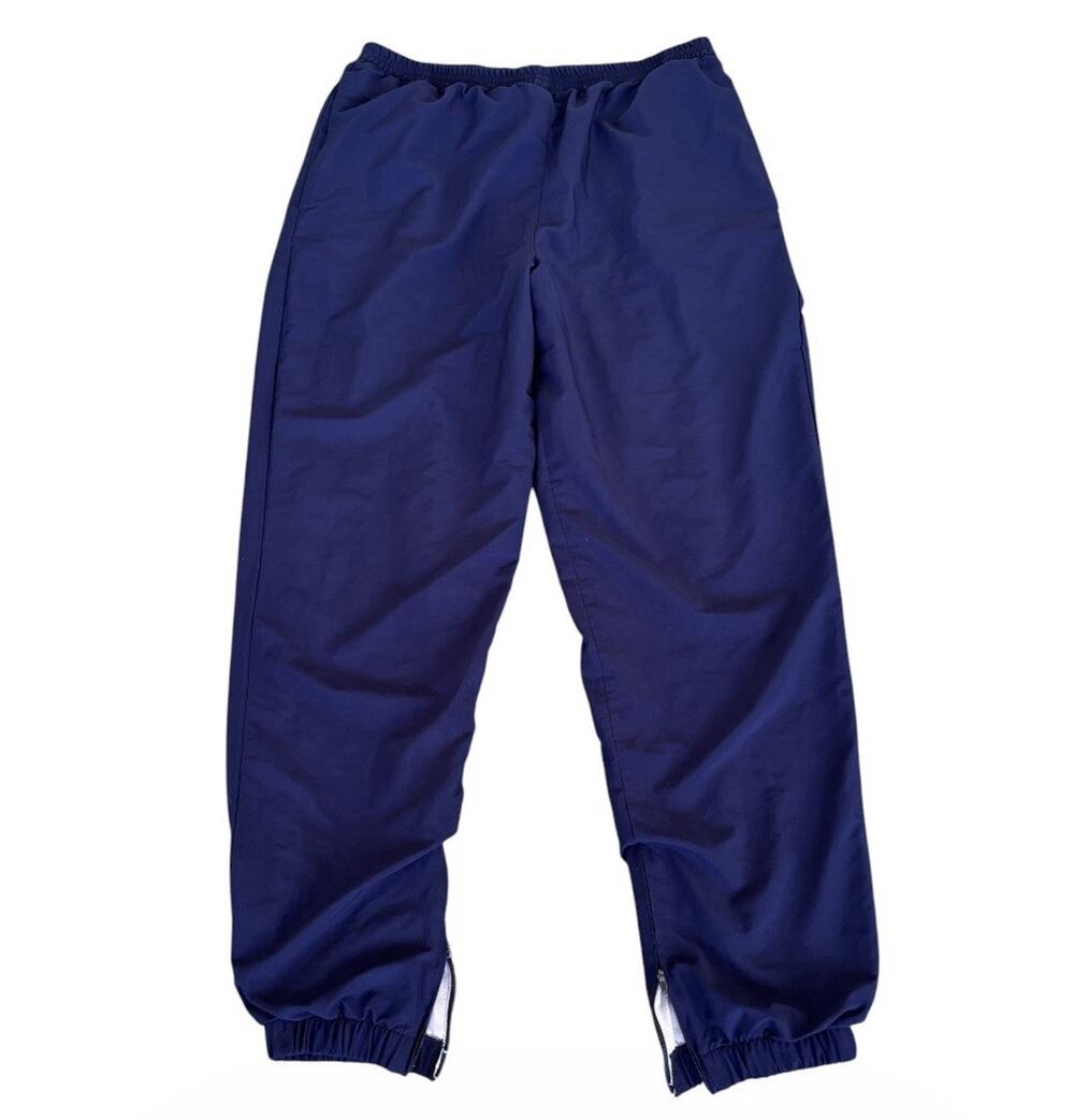 VTG Wimbledon Navy Blue Nylon Track Pants Zipper Ankle Tennis Retro 90s M